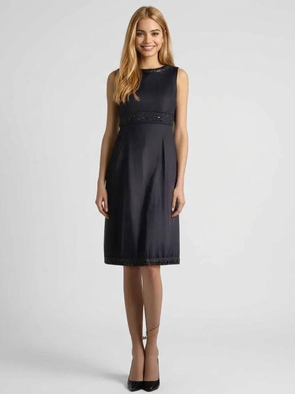 Jones New York Black Dress Size 10 Elegant Fully Lined